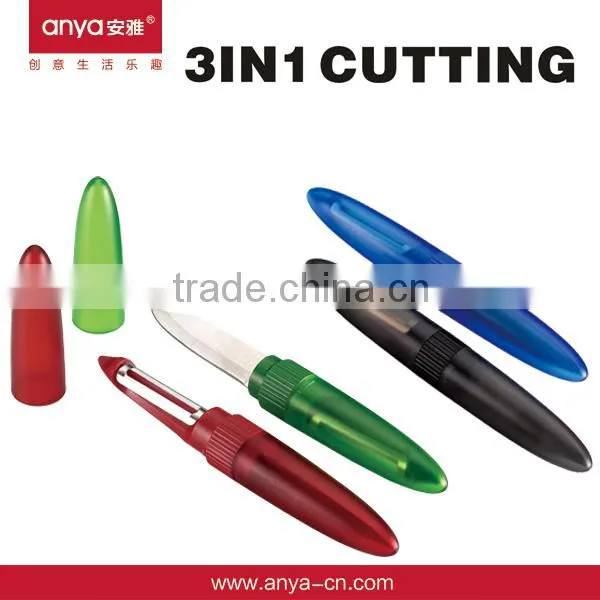D628 Kitchen Mixing Tool With Potato Peeler Fruit Knife Plastic Kitchen Cutting Tools Kitchen Accessory