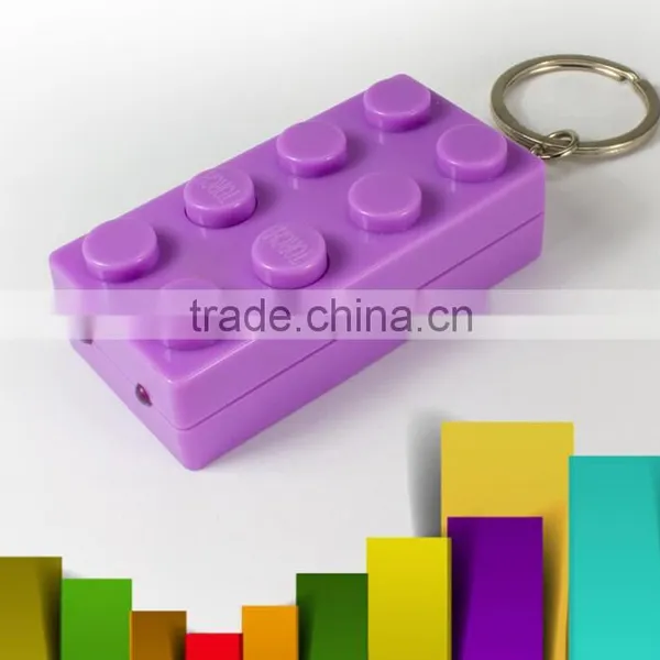 2016 Colorful Block Key Rings Trinket LED Light Voice Keychain Toy Brick Key Holder For Child Keyring Finder Kids photo-3
