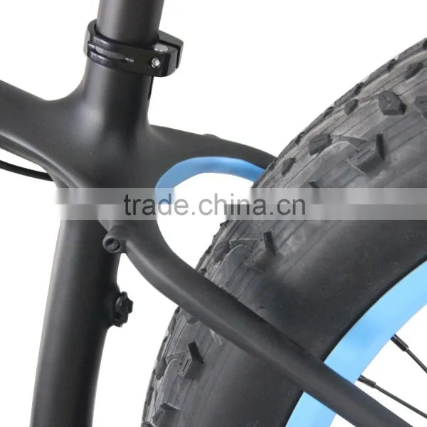 2016 Popular New Blue Painting Carbon Fat Bike Complete Fatbike Carbon Bikes 26x4.0 Tire Shima XT M8000 Groupset photo-3