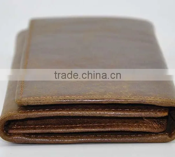 Multifunction High Quality Long Three Folds Rfid Leather Wallet With Button photo-5