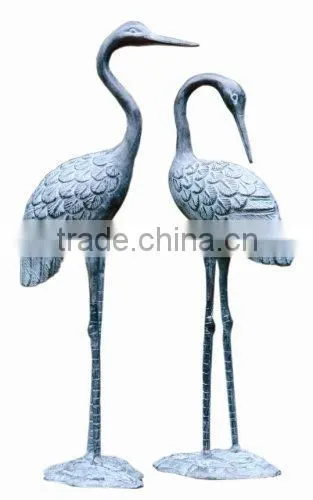 Upright and Preening Sculpture Crane Set photo-5