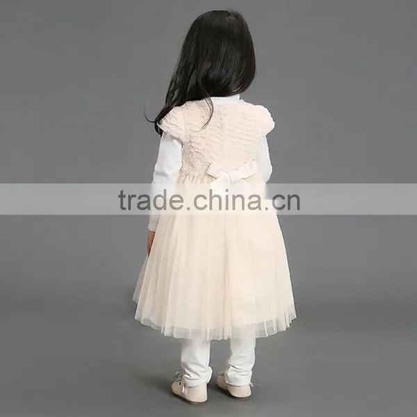 Wholesale Best-selling Short Sleeve Fur Winter Party Dress for Girls 4-12y photo-3