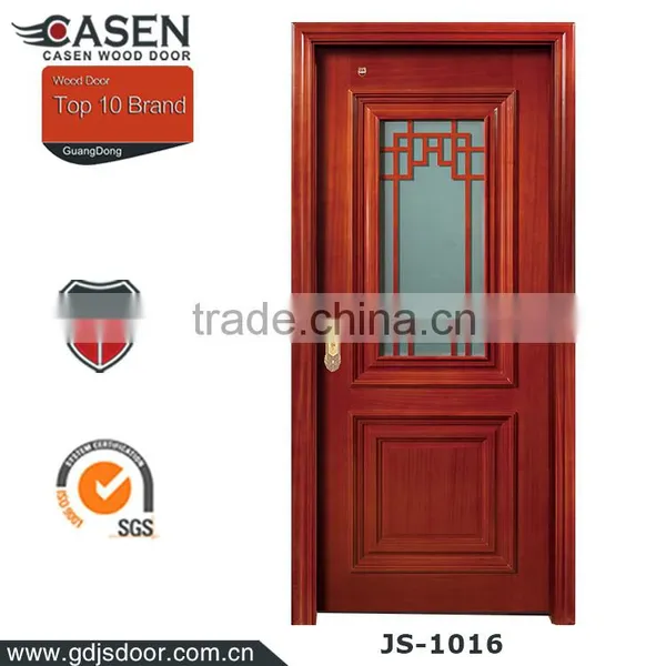 Color Customized Single Swing Door Glass Solid Wood Doors Polish Color in Guangzhou photo-4