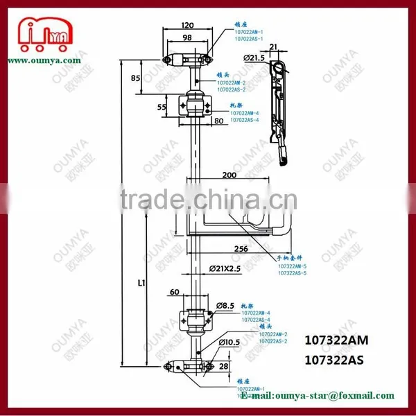 Semi Trailer Reliable Quality Door Locks And Handles 107322AM 107322AS photo-2