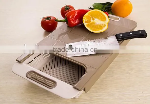 Plastic Cutting Board With Drawer Removable Foldable Antibacterial Non Slip Chopp Board photo-2