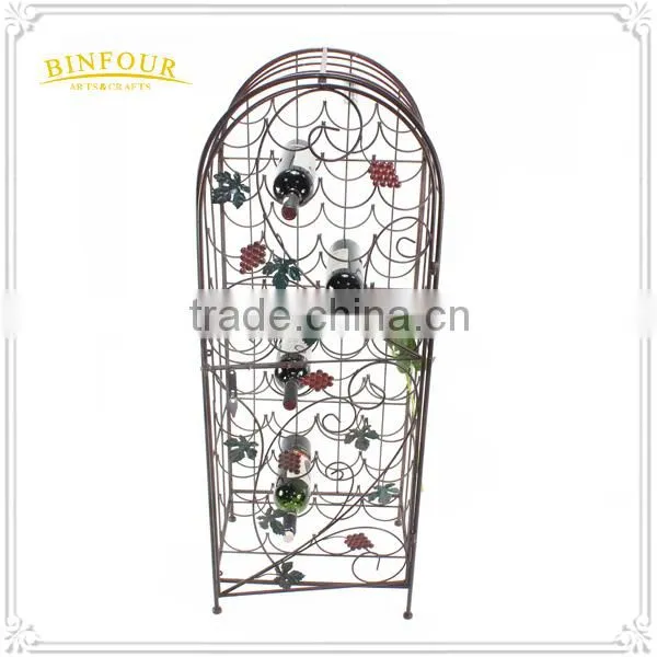 Customized Floor Standing Display Rack Metal Wine Rack Cabinets photo-3