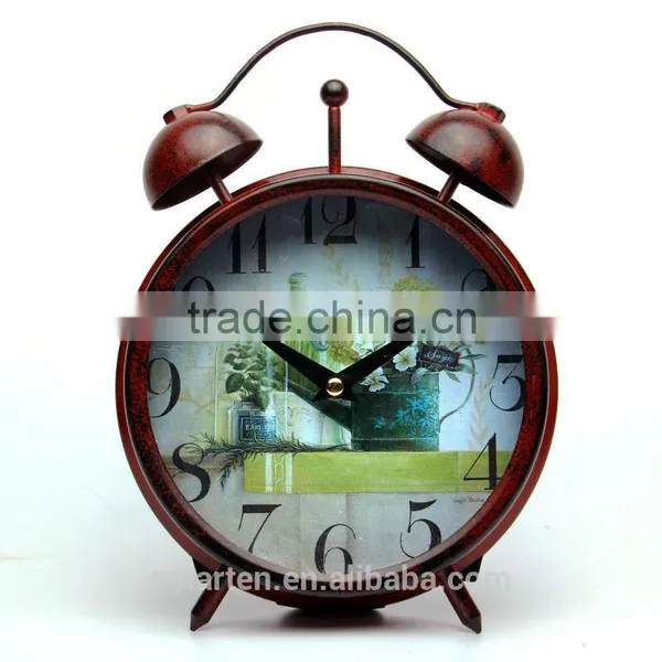 Red Decorative Retro Style Metal Digital Prayer Time Clock photo-3