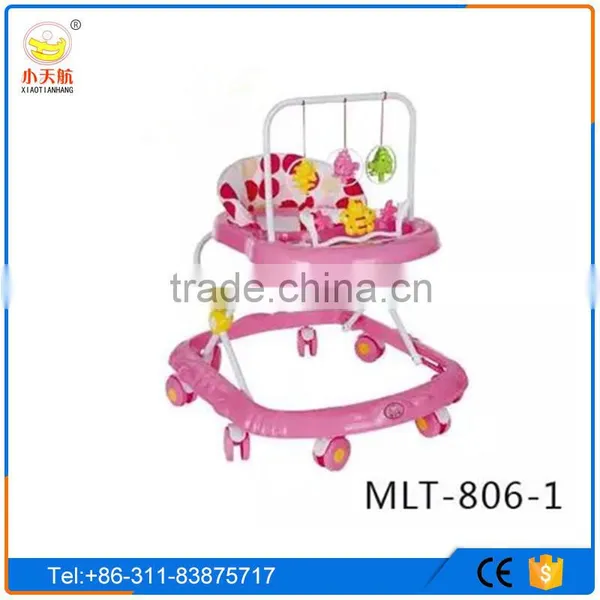 Cheap Simple 8 Swivel Rolling Wheels Baby Walker With Music and Toys