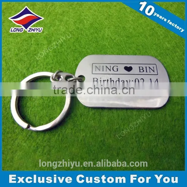 Stainless Steel Dog Tag Keychain Custom Shaped Metal Keychain photo-2