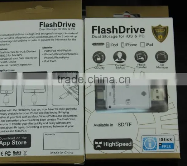 I-Flash Drive OTG for Iphone/ipad/ipo/andoir With TF SD Reader USB Flash Drive Logo Custom photo-6