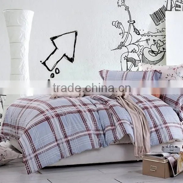 100% Cotton New Design Grid Bed Sheet Set photo-4