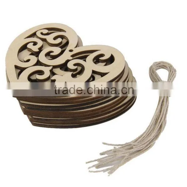 Wedding Decoration Heart Wood Pendant With MR&MRS Laser Carving photo-2