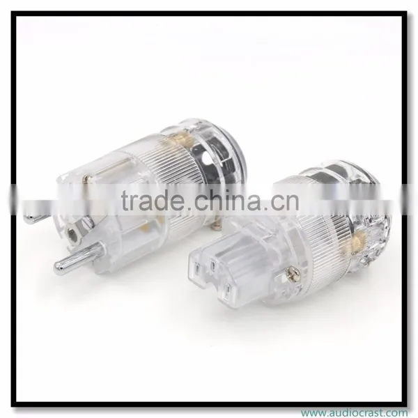 OEM/ODM Rhodium Plated Clear Audio Grade EU Male Power Plug+ IEC Female Plug Connector For Audio photo-5