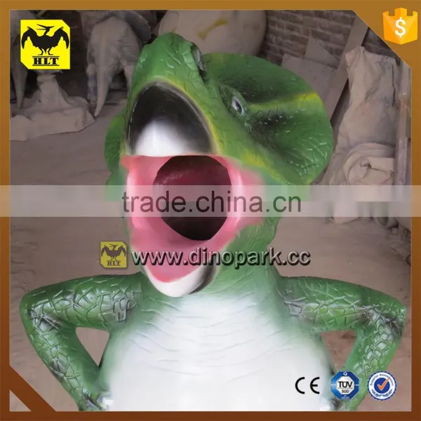 HLT Artistic Dustbin Fiberglass Dinosaur Dustbin For Park photo-3