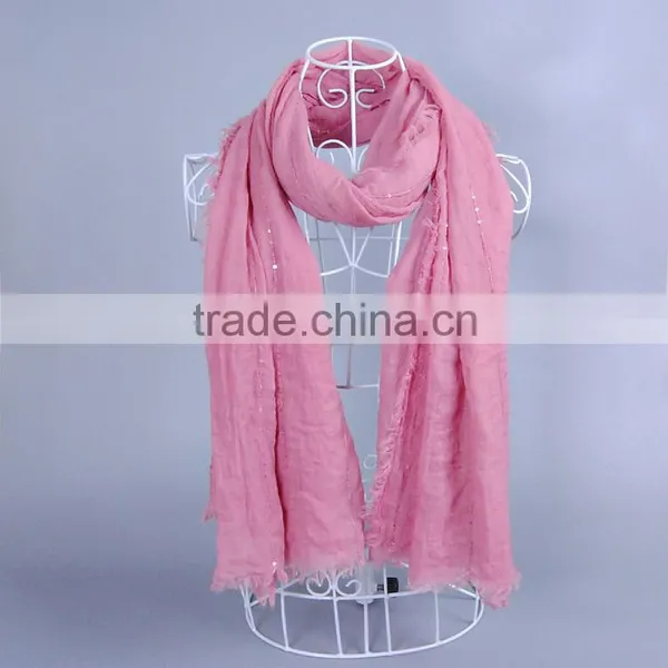 Popular Plain Pure Color Women Scarf Voile Scarves 180*100 Pashmina photo-5