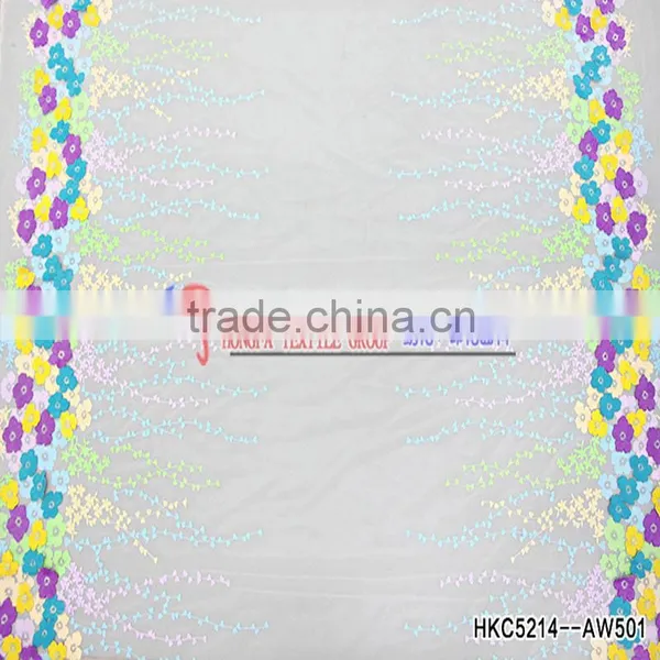 New Arrival 3D Flower Embroidery Fabric for Women Dress Mixed Colorful Small Floral Pattern Organza Mesh Lace Fabric Factory photo-5