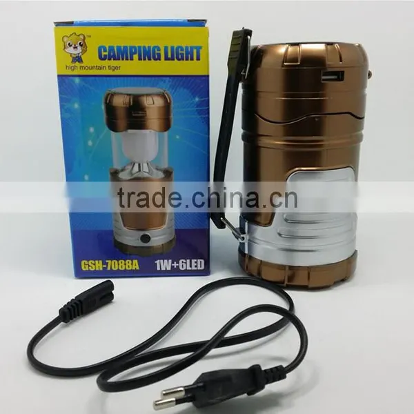 Plastic Camping Lantern,6 Led Rechargeable Lantern,Usb Solar Lantern With Mobile Phone Charger photo-2