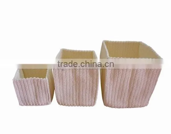 Wool Polypropylene Yarn Crochet Storage Basket From Vietnam