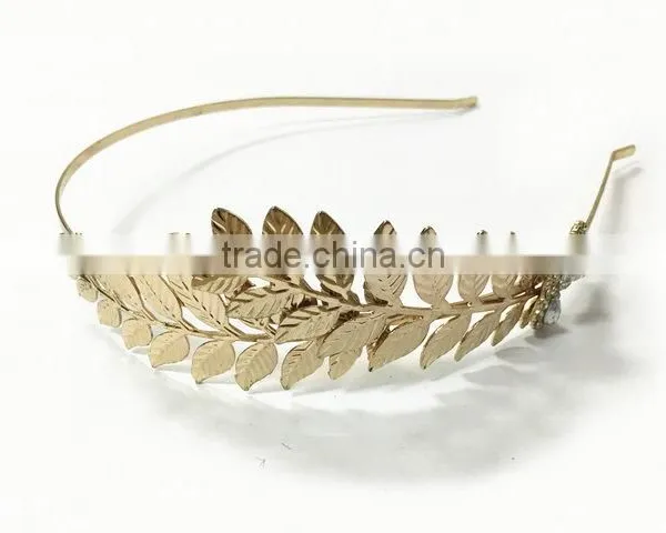 Graceful Metal Leaf With Plum Blossom Headband Alice Band photo-3