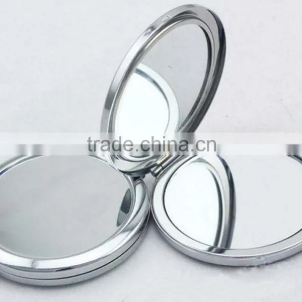 Sliver Home Big Round Metal Compact Mirror