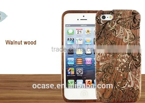 Graceful Flower Wood Engraving Case Protective Case for Iphone 5/5s/6/6s photo-4