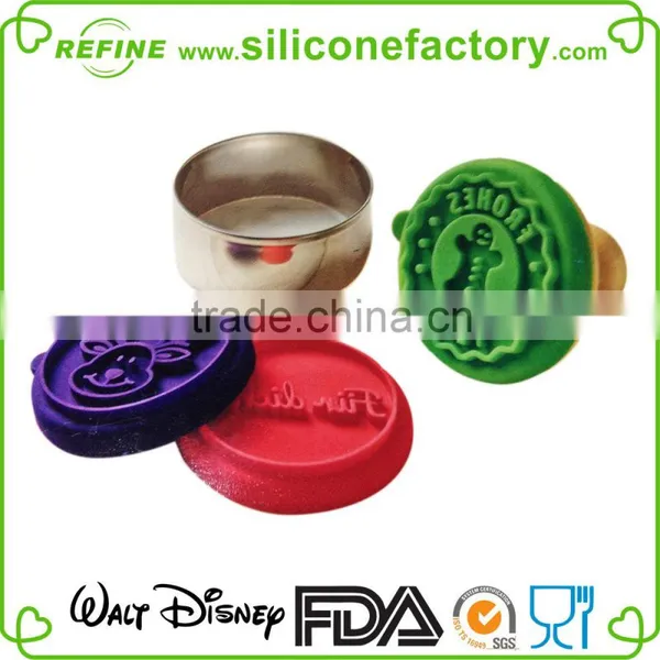 DGCCRF Confirmed Customized Wooden Handle Silicone Cookie Stamp photo-2