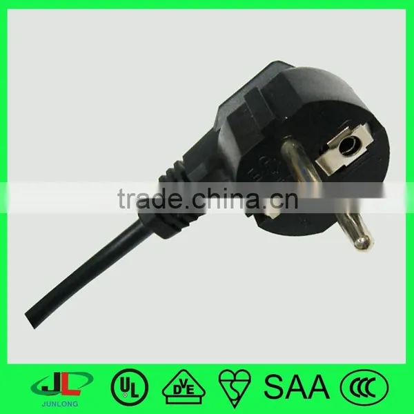 Hot Sale EU 3 Pin Right Angle Schuko Plug European Power Extension Cord photo-3