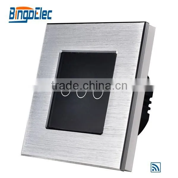 EU/UK triple gang metal remote modern light switches