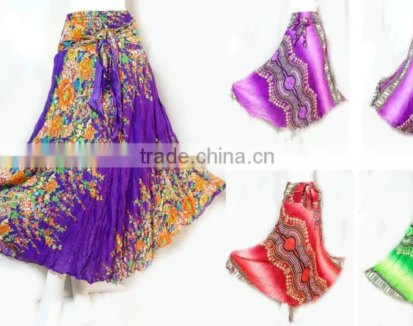 HIPPIE BOHO Dashiki Floral Art Beach Multi-ware Rayon Maxi DRESS Kala Wooden Skirt