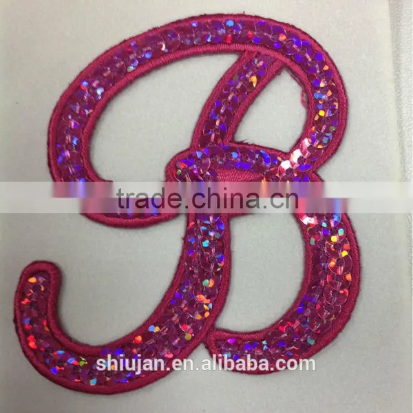 Different Kinds Sequin Embroidered Alphabet Patch photo-2