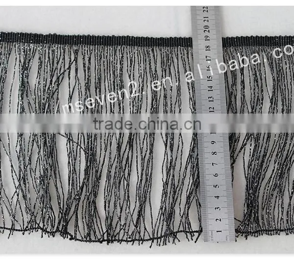 Hot Selling 19cm Width Black Polyester Fashion Trim Finges photo-6