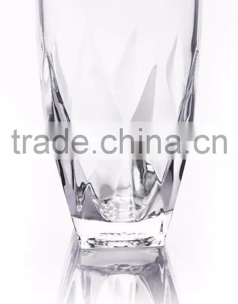Clear Glass Cup With Machine Made Lotus Pattern for Drinking photo-2