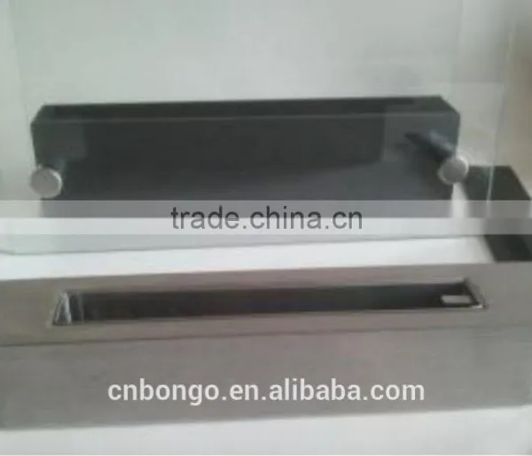 Black Bio Ethanol Fireplaces With Clear Crushed Glass photo-2