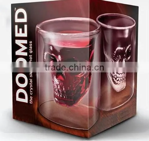 Skull Heat Resistant Glass Coffee Cup Personalized Skull Heads Hand Blown Double Wall Glass Cup photo-6