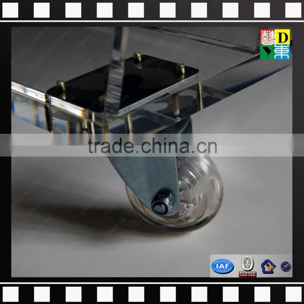 Acrylic Moveable Side Table Crystal PMMA Luxury Coffee Table Modern Acrylic Trolley With Wheels From China Manufacturer photo-6