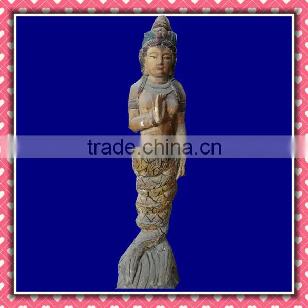 Hand Made Carving Wooden Kuanyin Statue 165cm High photo-2