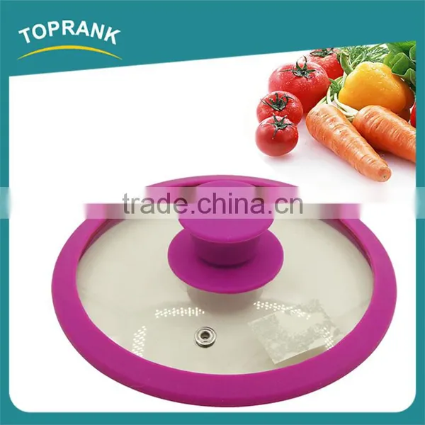 FDA Approval Multi Size Cooking Pan Lids Silicone Ring Tempered Glass Pot Cover photo-2