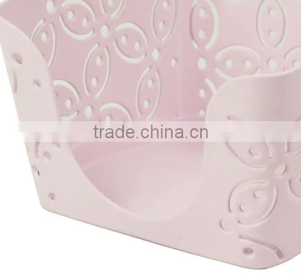 Pink Arc-shaped Metal Punched Office Desktop Note Holder photo-4