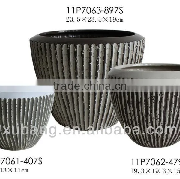 Sandstone Round Large Flower Pots Bronze Finish Flower Container photo-2
