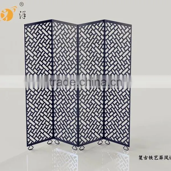 Retro Simple Living Room Partition Carving Creative Metal Screen photo-3