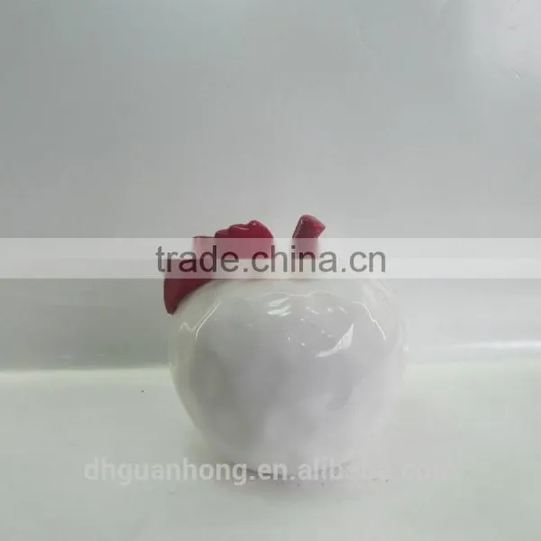 Ceramic White With Red Apple Sculpture for Promotional Gift photo-2