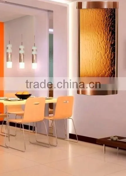 Indoor Hanging Water Wall Stainless Steel Decorative Mirror Glass photo-2