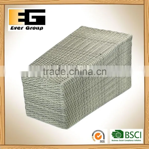 Large Hand Woven Plastic Rattan Indoor Decorative Flower Planter photo-5