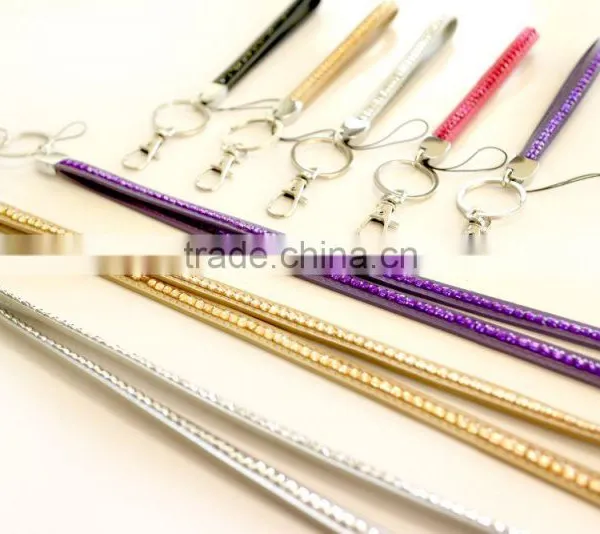 Promotion Gift PU Crystal Gem Lanyard, Swivel Snap Hooks, Key Ring Accembly, Acrylic Gem Key Chain photo-5