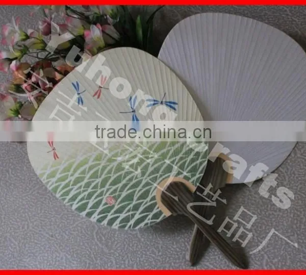 Environmental Paper Round Fan With Wood Handle photo-5