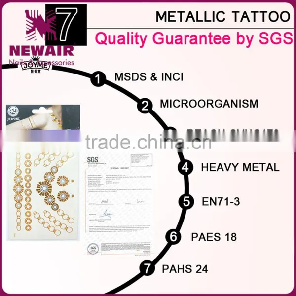 Waterproof Gold Tattoo Metallic Temporary Tattoo Stickers Temporary Body Art Tatoo photo-4