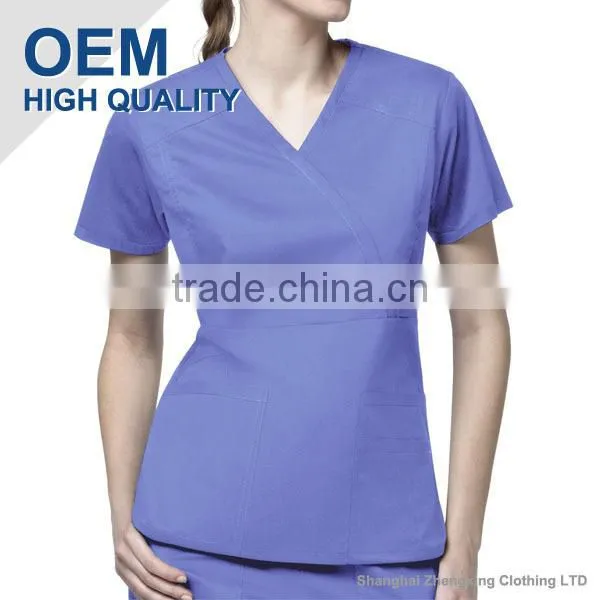ZX OEM ODM Scrubs Wholesalemedical Scrubs ChinaGrey Nurse Scrub Suit With Tagless Neck photo-4
