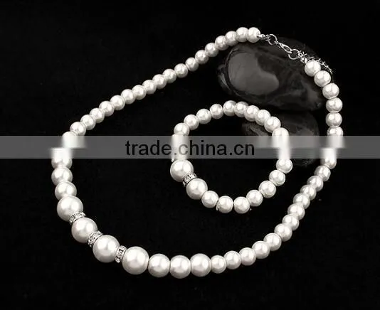 Zm33251a Classic Bridal Wedding Accessories New Model Pearl Jewelry Necklace Set photo-3