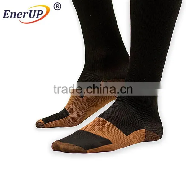 Breathable Men Knee High Copper Compression Socks for Sports photo-3