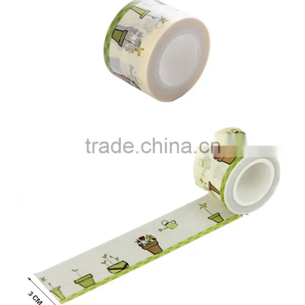 3cm*10mm Japan Awashi Tape Flower Pot Patters Adhesive Paper Tape Customizable Size and Patterns photo-2